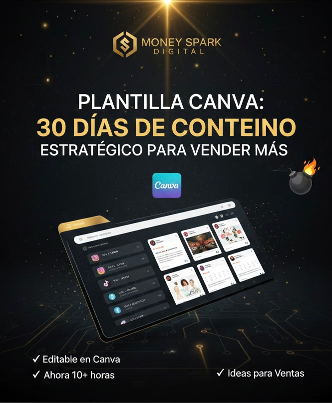 PLANTILLA CANVA: 30 DÍAS DE CONTENIDO ESTRATÉGICO PARA VENDER MÁS